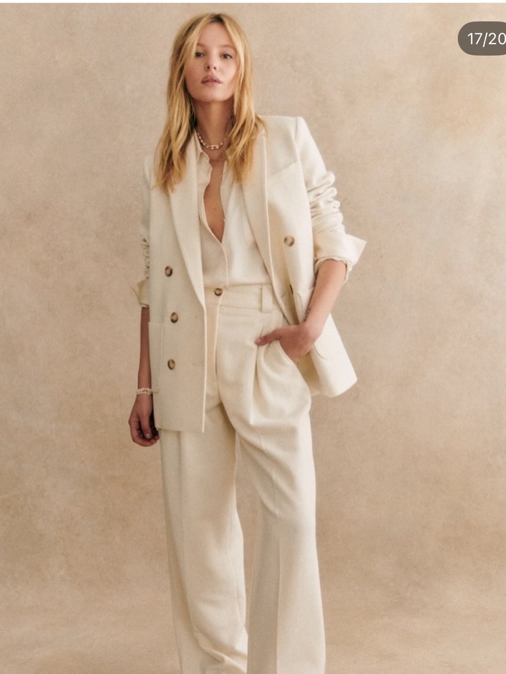 Sezane Michele Jacket Blazer Ecru Size 40 US 8 - Picture 2 of 12